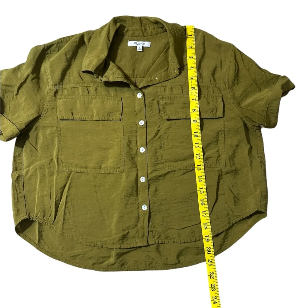 Madewell Casual Olive Button Down Shirt small - Picture 4 of 5